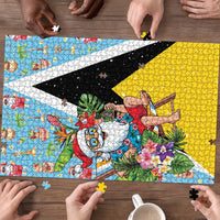 Saint Lucia Christmas Puzzle Tropical Santa Claus - Wonder Print Shop
