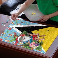 Saint Lucia Christmas Puzzle Tropical Santa Claus - Wonder Print Shop