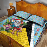 Saint Lucia Christmas Quilt Bed Set Tropical Santa Claus - Wonder Print Shop