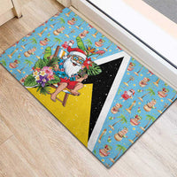 Saint Lucia Christmas Rubber Doormat Tropical Santa Claus - Wonder Print Shop