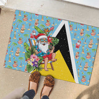 Saint Lucia Christmas Rubber Doormat Tropical Santa Claus - Wonder Print Shop