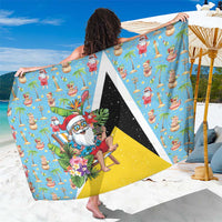 Saint Lucia Christmas Sarong Tropical Santa Claus - Wonder Print Shop