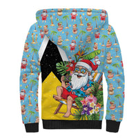 Saint Lucia Christmas Sherpa Hoodie Tropical Santa Claus - Wonder Print Shop