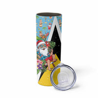 Saint Lucia Christmas Skinny Tumbler Tropical Santa Claus - Wonder Print Shop