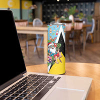 Saint Lucia Christmas Skinny Tumbler Tropical Santa Claus - Wonder Print Shop
