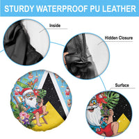 Saint Lucia Christmas Spare Tire Cover Tropical Santa Claus - Wonder Print Shop