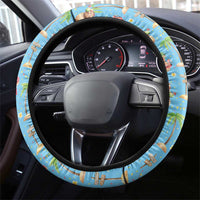 Saint Lucia Christmas Steering Wheel Cover Tropical Santa Claus - Wonder Print Shop