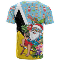 Saint Lucia Christmas T Shirt Tropical Santa Claus - Wonder Print Shop