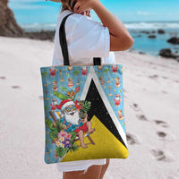 Saint Lucia Christmas Tote Bag Tropical Santa Claus - Wonder Print Shop