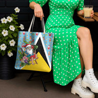 Saint Lucia Christmas Tote Bag Tropical Santa Claus - Wonder Print Shop