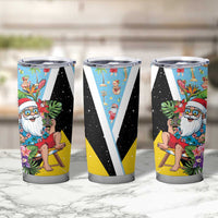 Saint Lucia Christmas Tumbler Cup Tropical Santa Claus - Wonder Print Shop