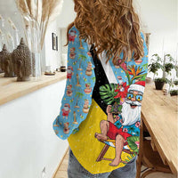 Saint Lucia Christmas Women Casual Shirt Tropical Santa Claus - Wonder Print Shop