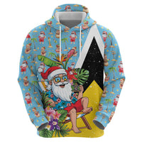 Saint Lucia Christmas Zip Hoodie Tropical Santa Claus - Wonder Print Shop