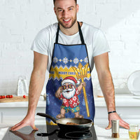 Barbados Christmas Apron Trident Dabbing Santa - Wonder Print Shop