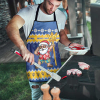 Barbados Christmas Apron Trident Dabbing Santa - Wonder Print Shop