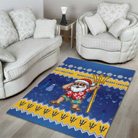 Barbados Christmas Area Rug Trident Dabbing Santa - Wonder Print Shop
