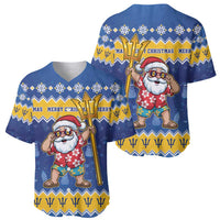 Barbados Christmas Baseball Jersey Trident Dabbing Santa - Wonder Print Shop