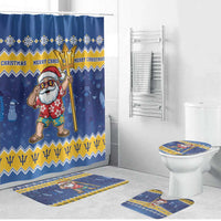 Barbados Christmas Bathroom Set Trident Dabbing Santa - Wonder Print Shop