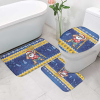 Barbados Christmas Bathroom Set Trident Dabbing Santa - Wonder Print Shop
