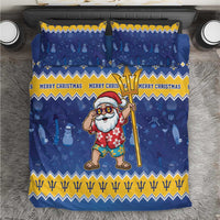 Barbados Christmas Bedding Set Trident Dabbing Santa - Wonder Print Shop