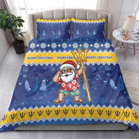 Barbados Christmas Bedding Set Trident Dabbing Santa - Wonder Print Shop