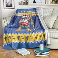 Barbados Christmas Blanket Trident Dabbing Santa - Wonder Print Shop