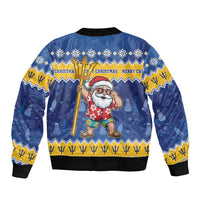 Barbados Christmas Bomber Jacket Trident Dabbing Santa - Wonder Print Shop
