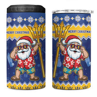 Barbados Christmas 4 in 1 Can Cooler Tumbler Trident Dabbing Santa - Wonder Print Shop