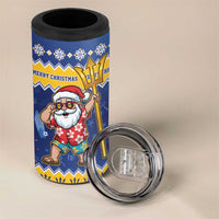 Barbados Christmas 4 in 1 Can Cooler Tumbler Trident Dabbing Santa - Wonder Print Shop