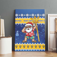 Barbados Christmas Canvas Wall Art Trident Dabbing Santa - Wonder Print Shop