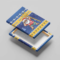 Barbados Christmas Canvas Wall Art Trident Dabbing Santa - Wonder Print Shop