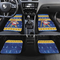 Barbados Christmas Car Mats Trident Dabbing Santa - Wonder Print Shop