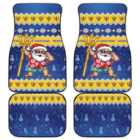 Barbados Christmas Car Mats Trident Dabbing Santa - Wonder Print Shop
