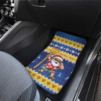 Barbados Christmas Car Mats Trident Dabbing Santa - Wonder Print Shop