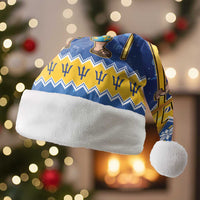 Barbados Christmas Santa Hat Trident Dabbing Santa - Wonder Print Shop