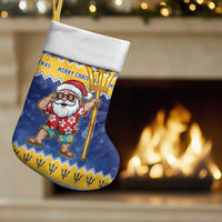 Barbados Christmas Stocking Trident Dabbing Santa - Wonder Print Shop