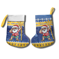 Barbados Christmas Stocking Trident Dabbing Santa - Wonder Print Shop