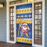 Barbados Christmas Door Cover Trident Dabbing Santa - Wonder Print Shop