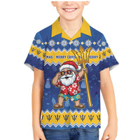 Barbados Christmas Family Matching Mermaid Dress and Hawaiian Shirt Trident Dabbing Santa - Wonder Print Shop