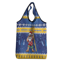 Barbados Christmas Grocery Bag Trident Dabbing Santa - Wonder Print Shop