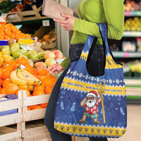 Barbados Christmas Grocery Bag Trident Dabbing Santa - Wonder Print Shop