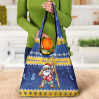 Barbados Christmas Grocery Bag Trident Dabbing Santa - Wonder Print Shop