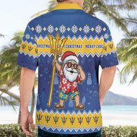 Barbados Christmas Hawaiian Shirt Trident Dabbing Santa - Wonder Print Shop
