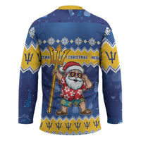 Barbados Christmas Hockey Jersey Trident Dabbing Santa - Wonder Print Shop