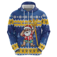 Barbados Christmas Hoodie Trident Dabbing Santa - Wonder Print Shop