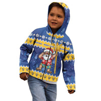 Barbados Christmas Kid Hoodie Trident Dabbing Santa - Wonder Print Shop