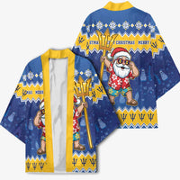 Barbados Christmas Kimono Trident Dabbing Santa - Wonder Print Shop