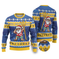 Barbados Christmas Ugly Christmas Sweater Trident Dabbing Santa - Wonder Print Shop