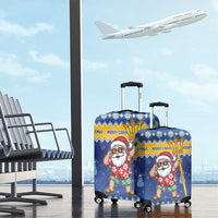 Barbados Christmas Luggage Cover Trident Dabbing Santa - Wonder Print Shop