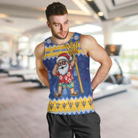 Barbados Christmas Men Tank Top Trident Dabbing Santa - Wonder Print Shop